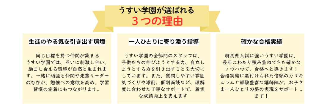 うすい選ばれる理由